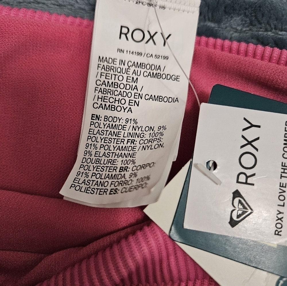 NWT! Roxy Ribbed Pink Cheeky Bikini Bottoms! - Picture 3 of 5